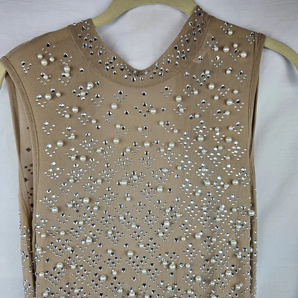 Fashion Nova Bejeweled Nylon Romper Xl Cocktail Party Sexy Dance Valentines - Picture 3 of 10